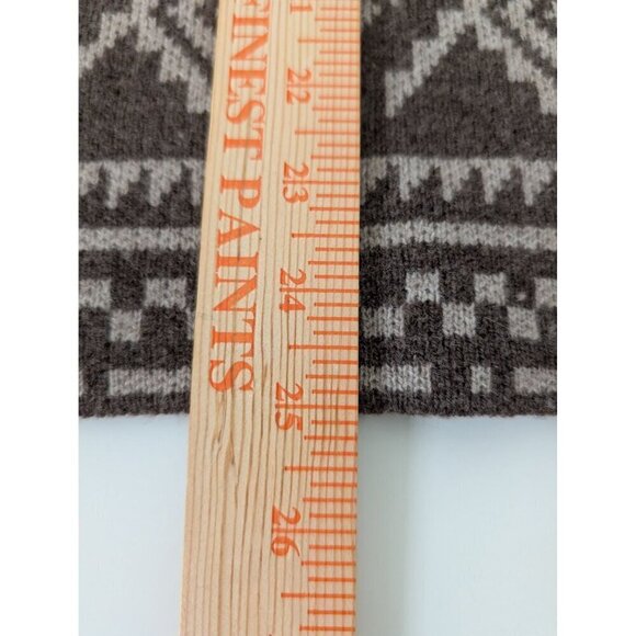 Orvis Aztec Sweater Womens Size Large Tan Wool Cashmere Knit Western Mock Neck - Picture 11 of 11